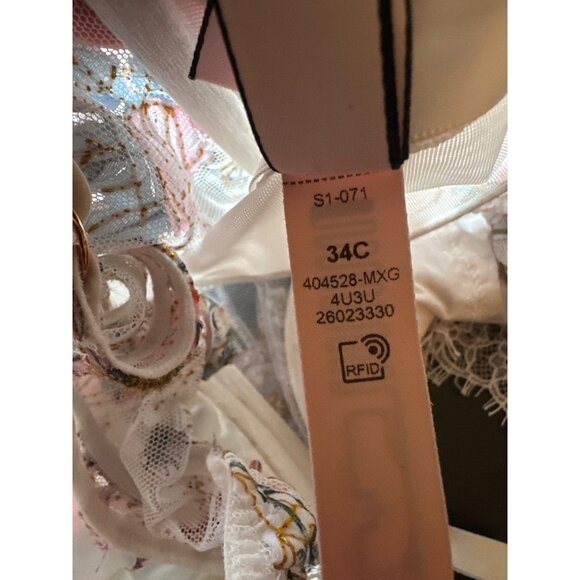 Victorias Secret Dream Angels Sheer Floral Corset Coquette Fairy 34C White Pink - Picture 6 of 6